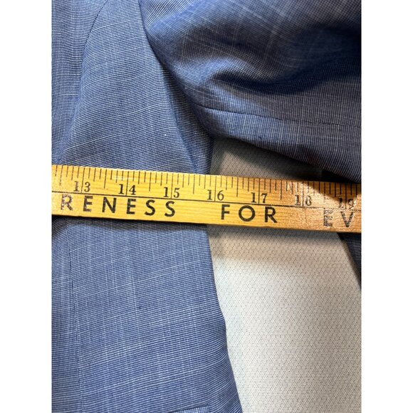 Banana Republic Inverted Collar Blazer Jacket Womens 4 Petite Blue One Button - Picture 8 of 13